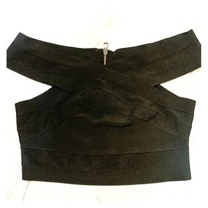 Black bandage crop top